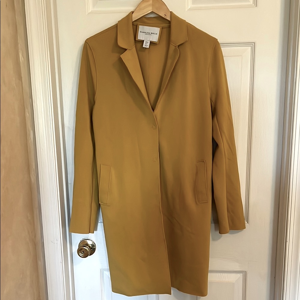 Mustard Yellow Women's long jacket. Size M